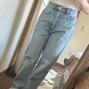 Zara Light Wash Straight Leg Jeans